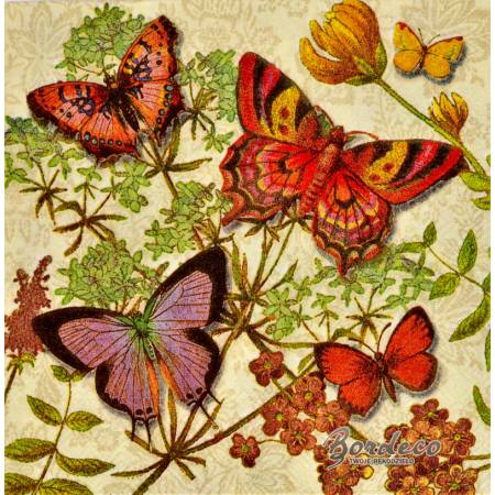 Serwetka decoupage firmy PUNCH STUDIO tropikalne motyle 25x25cm